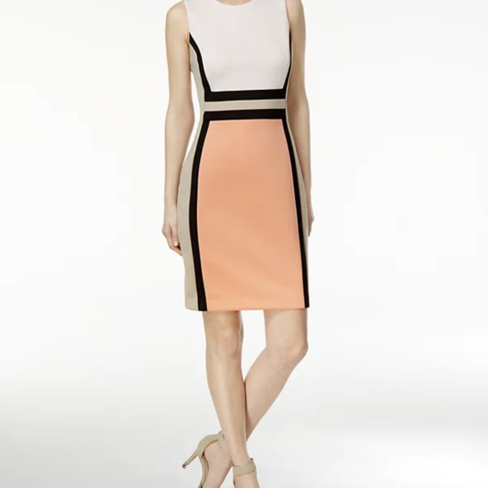 Calvin Klein Color Blocked Sheath Dress